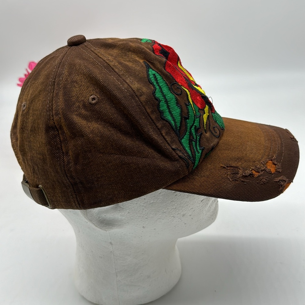 Hattitude Distressed Rose Baseball Hat Adjustable HT6255D - Picture 2 of 5